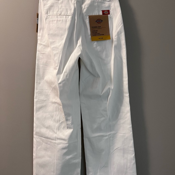 Dickies White Worker Pant NWT Wide Junior High Rise Size 26 - Picture 2 of 2